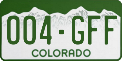 CO license plate 004GFF