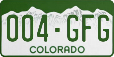 CO license plate 004GFG