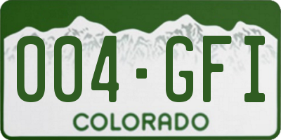 CO license plate 004GFI