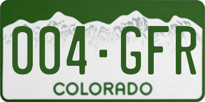 CO license plate 004GFR