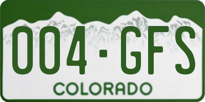 CO license plate 004GFS