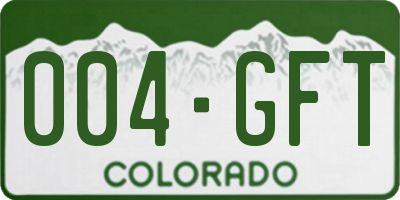 CO license plate 004GFT