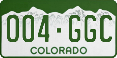CO license plate 004GGC