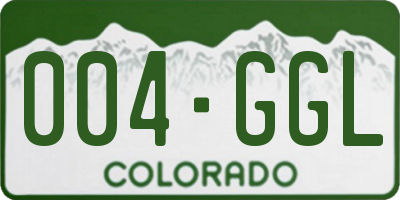CO license plate 004GGL