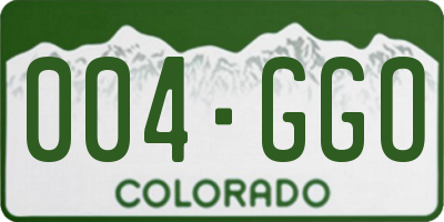 CO license plate 004GGO