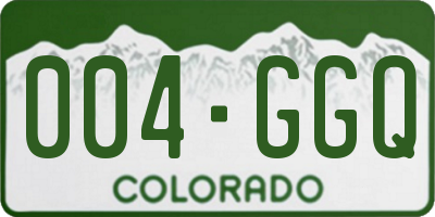 CO license plate 004GGQ