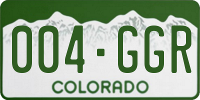 CO license plate 004GGR