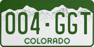 CO license plate 004GGT