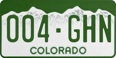 CO license plate 004GHN