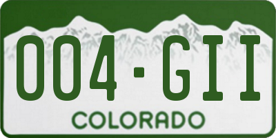 CO license plate 004GII
