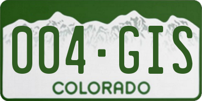 CO license plate 004GIS