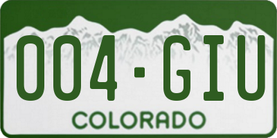 CO license plate 004GIU