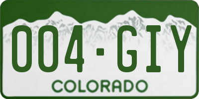 CO license plate 004GIY