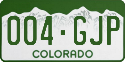 CO license plate 004GJP