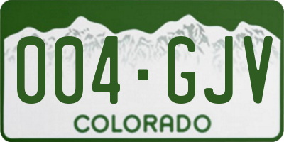CO license plate 004GJV