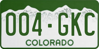 CO license plate 004GKC