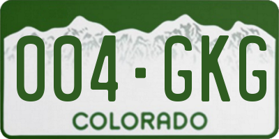 CO license plate 004GKG