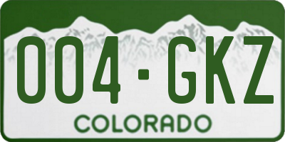 CO license plate 004GKZ