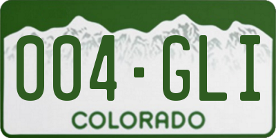 CO license plate 004GLI