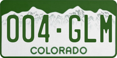 CO license plate 004GLM