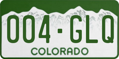 CO license plate 004GLQ