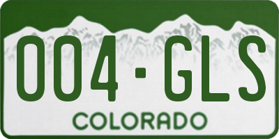 CO license plate 004GLS