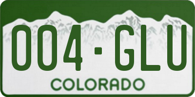 CO license plate 004GLU