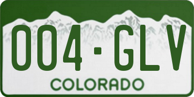 CO license plate 004GLV