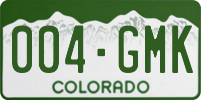 CO license plate 004GMK