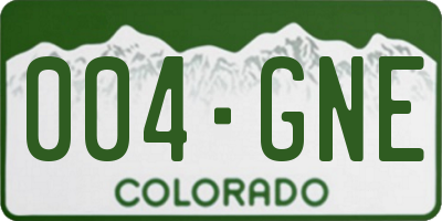 CO license plate 004GNE