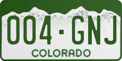 CO license plate 004GNJ