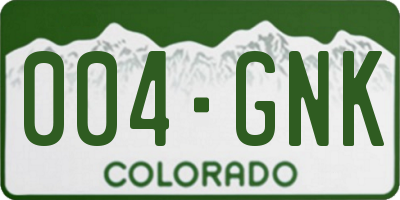 CO license plate 004GNK