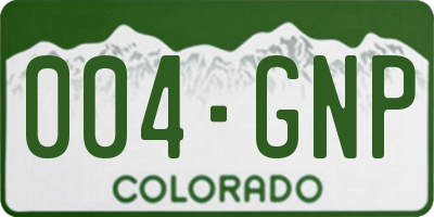 CO license plate 004GNP