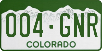 CO license plate 004GNR