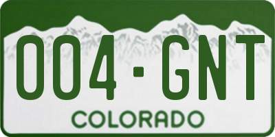CO license plate 004GNT