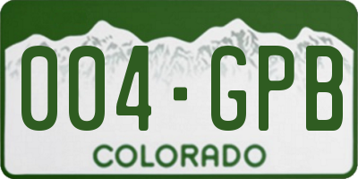 CO license plate 004GPB