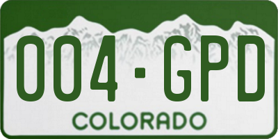 CO license plate 004GPD