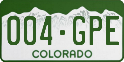 CO license plate 004GPE