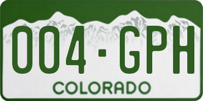 CO license plate 004GPH