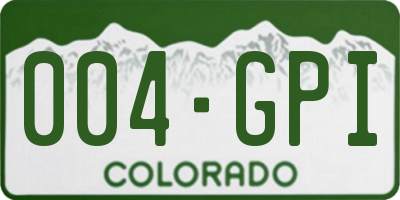 CO license plate 004GPI