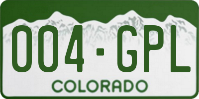 CO license plate 004GPL