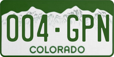 CO license plate 004GPN
