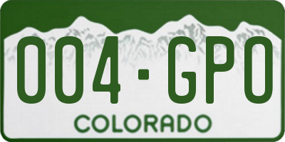 CO license plate 004GPO