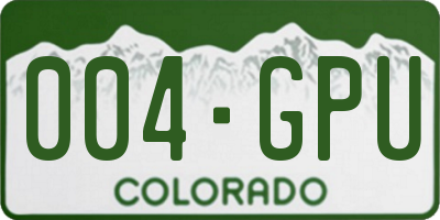 CO license plate 004GPU