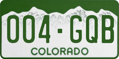 CO license plate 004GQB