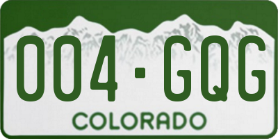 CO license plate 004GQG
