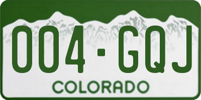CO license plate 004GQJ