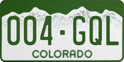 CO license plate 004GQL