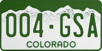 CO license plate 004GSA