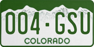 CO license plate 004GSU